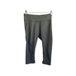Reebok Crossfit Yoga Gray Leggings Pants Stretch Training Running Compression M